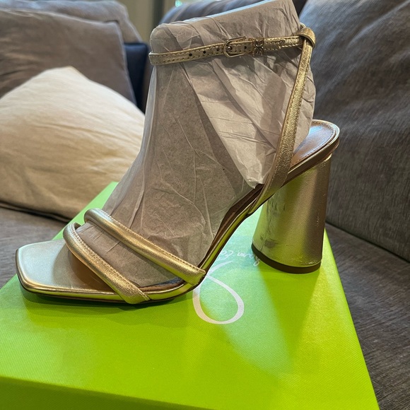 Sam Edelman Kia Block Heel Sandal, GOLD - Picture 10 of 11